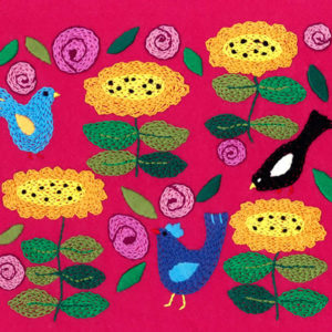Birds in my garden Embroidery on Felt
