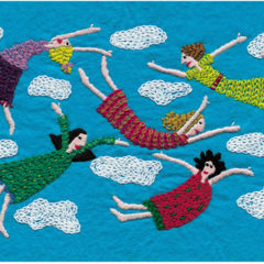 Floating Around In Frocks Embroidery on Felt