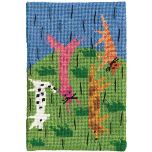 Jennifer Pudney Needlepoint Raining Cats and Dogs