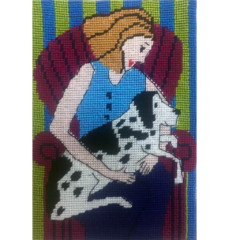 Jennifer Pudney Needlepoint Madonna and Dog