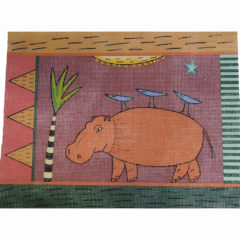 Hippo Needlepoint Cushion Kit