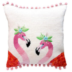 Flamingo Needlepoint Cushion Kit